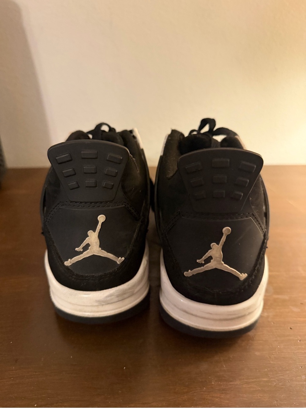 Jordan Retro Black with White Accents Men's Sneakers - Picture 4 of 7